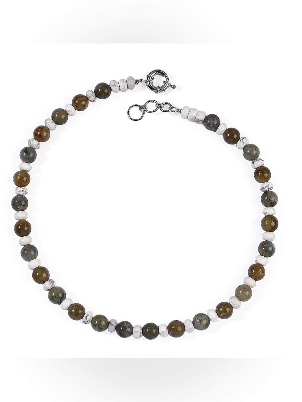 Beaded Labradorite & Howlite Necklace 18 inches